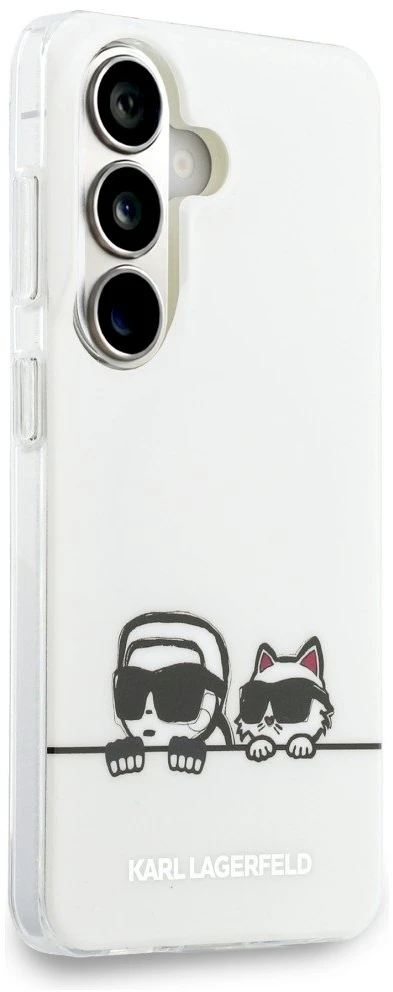 Karl Lagerfeld IML K&CH Peekaboo Logo Magnetic dėklas skirtas Apple iPhone Samsung Galaxy S26+ baltos spalvos