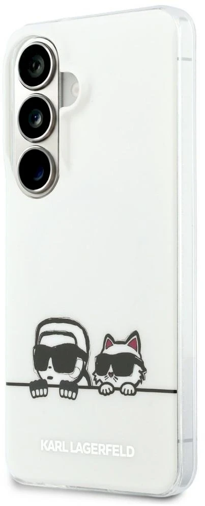Karl Lagerfeld IML K&CH Peekaboo Logo Magnetic dėklas skirtas Apple iPhone Samsung Galaxy S26+ baltos spalvos