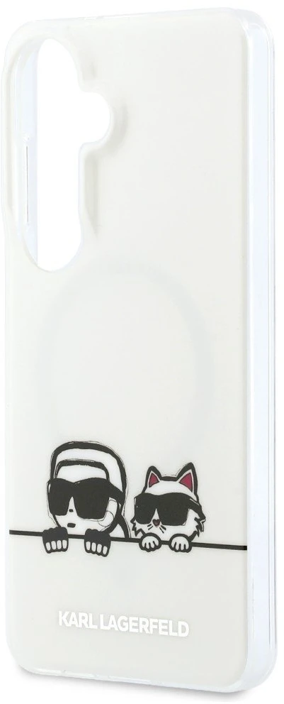 Karl Lagerfeld IML K&CH Peekaboo Logo Magnetic dėklas skirtas Apple iPhone Samsung Galaxy S26+ baltos spalvos