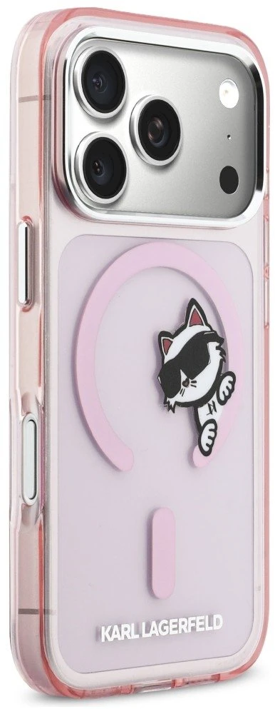 Dėklas Karl Lagerfeld IML Peekaboo MagSafe Case for iPhone 17 Pro - Rožinė