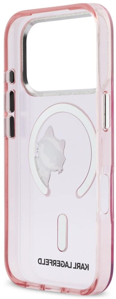 Dėklas Karl Lagerfeld IML Peekaboo MagSafe Case for iPhone 17 Pro - Rožinė