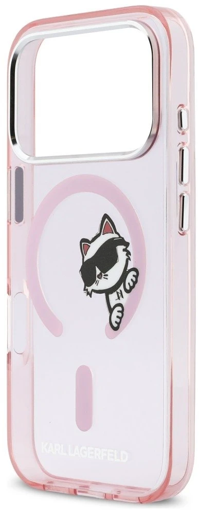 Dėklas Karl Lagerfeld IML Peekaboo MagSafe Case for iPhone 17 Pro - Rožinė