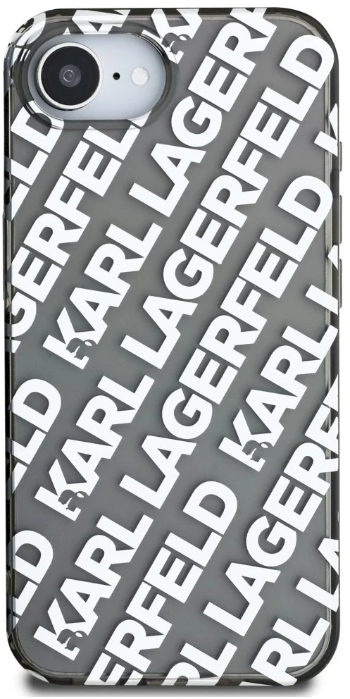 Karl Lagerfeld IML Repeat Logo dėklas, skirtas iPhone 16e - sidabrinis