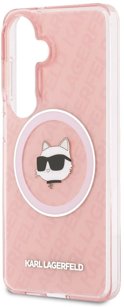 Dėklas Karl Lagerfeld IML Repeated Choupette MagSafe Samsung Galaxy S26 rožinės spalvos