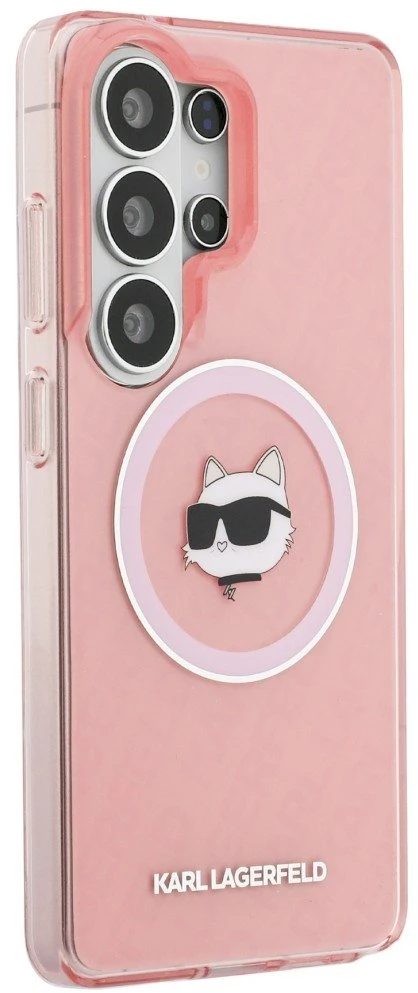 Dėklas Karl Lagerfeld IML Repeated Choupette MagSafe Samsung Galaxy S26 Ultra rožinės spalvos