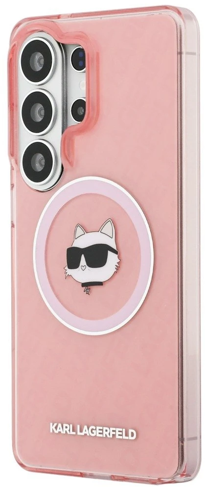 Dėklas Karl Lagerfeld IML Repeated Choupette MagSafe Samsung Galaxy S26 Ultra rožinės spalvos