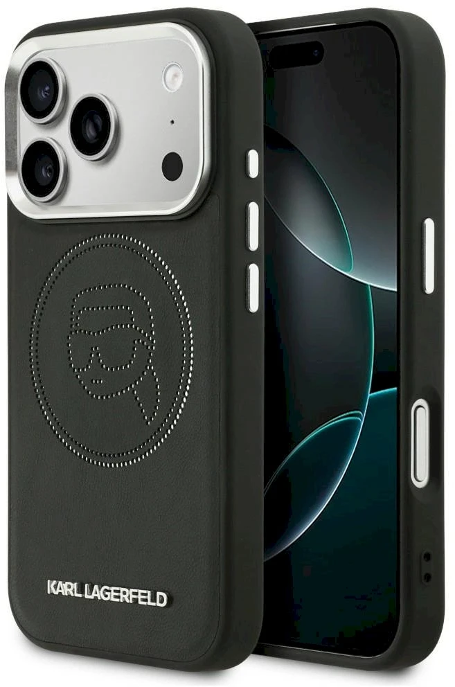 Karl Lagerfeld K Head Point Logo MagSafe dėklas iPhone 17 Pro Max - Juodas
