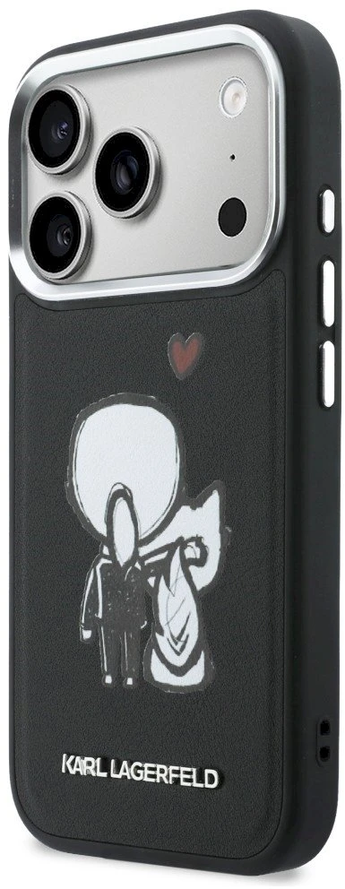 „Karl Lagerfeld“ „Karl & Choupette“ logotipo „MagSafe“ dėklas, skirtas „iPhone 17 Pro Max“ - Juodas