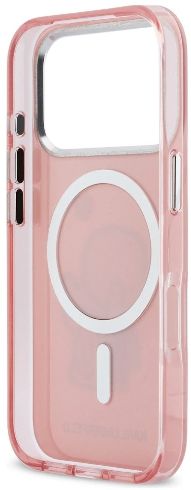 Dėklas Karl Lagerfeld Karl & Choupette Back MagSafe Case for iPhone 17 Pro Max - Rožinė