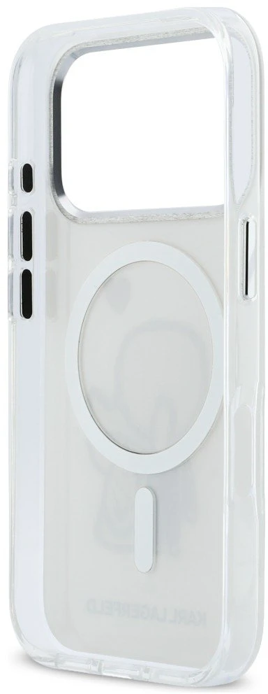 „Karl Lagerfeld Karl & Choupette Back MagSafe“ dėklas, skirtas „iPhone 17 Pro Max“ – skaidrus
