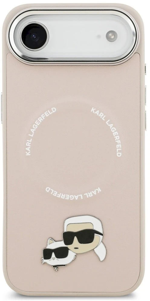 Karl Lagerfeld Karl & Choupette Pins MagSafe dėklas skirtas Apple iPhone Air rožinės spalvos