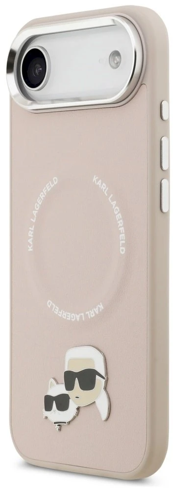 Karl Lagerfeld Karl & Choupette Pins MagSafe dėklas skirtas Apple iPhone Air rožinės spalvos