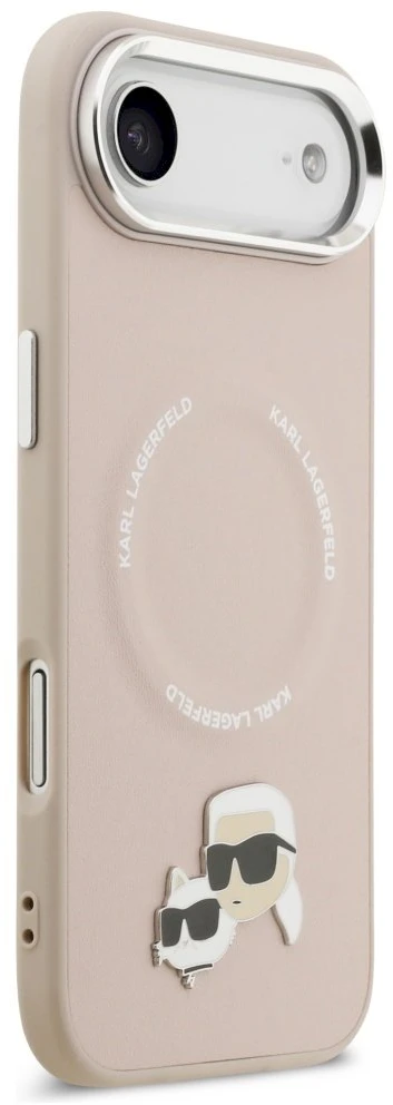 Karl Lagerfeld Karl & Choupette Pins MagSafe dėklas skirtas Apple iPhone Air rožinės spalvos