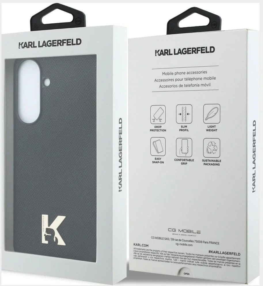 Dėklas Karl Lagerfeld Karl Head Logo Samsung Galaxy A37 5G juodos spalvos