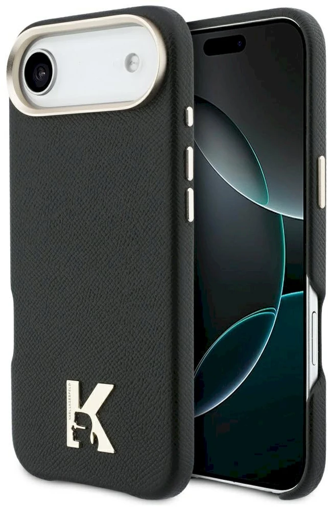 Karl Lagerfeld dėklas, skirtas IPHONE 17 Air, suderinamas su MagSafe KLHMP17M5PGFKHGK (PU FW W/ KHead logotipas) juodas