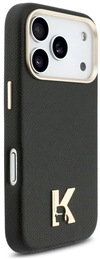 Karl Lagerfeld dėklas, skirtas IPHONE 17 Pro, suderinamas su MagSafe KLHMP17L5PGFKHGK (Karl Head logotipas), juodas