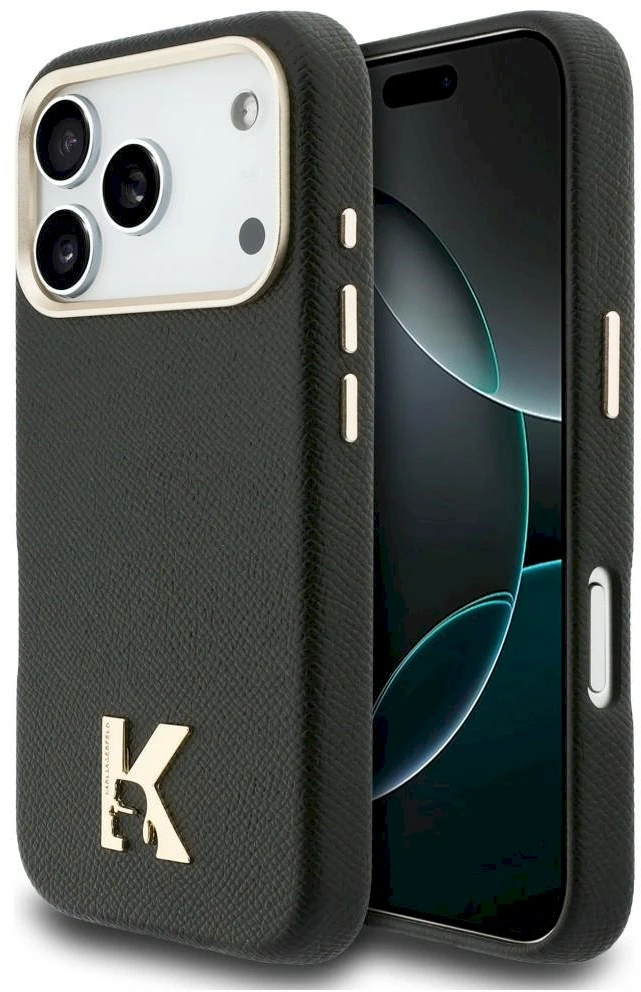 Karl Lagerfeld dėklas, skirtas IPHONE 17 Pro, suderinamas su MagSafe KLHMP17L5PGFKHGK (Karl Head logotipas), juodas
