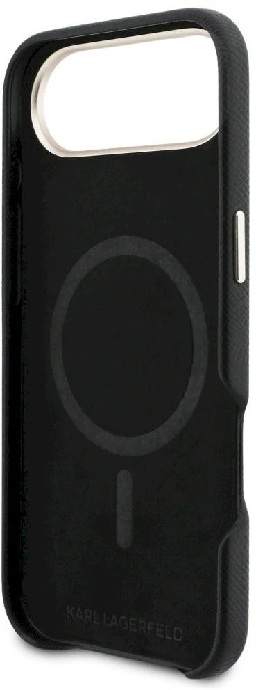 Karl Lagerfeld dėklas, skirtas IPHONE 17 Air, suderinamas su MagSafe KLHMP17M5PGFKHGK (PU FW W/ KHead logotipas) juodas