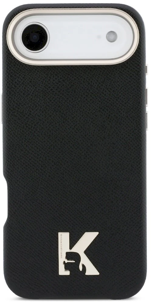Karl Lagerfeld dėklas, skirtas IPHONE 17 Air, suderinamas su MagSafe KLHMP17M5PGFKHGK (PU FW W/ KHead logotipas) juodas