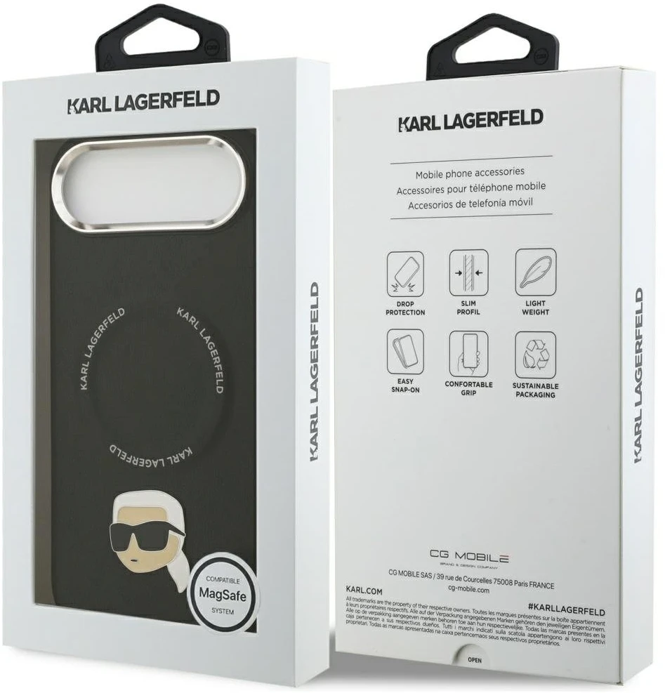 Dėklas Karl Lagerfeld Karl Pin MagSafe Case for iPhone Air - Juodas