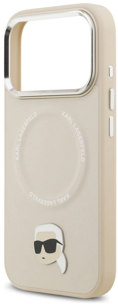 Karl Lagerfeld Karl Pin MagSafe dėklas skirtas Apple iPhone 17 Pro rusvai gelsvas