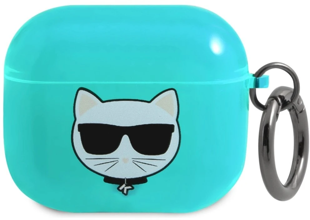 Karl Lagerfeld KLA3UCHFL AirPods 3 dėklas mėlynos spalvos Choupette