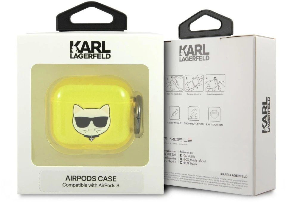 Karl Lagerfeld AIRPODS PRO KLA3UCHFY SILICONE COVER Geltonas