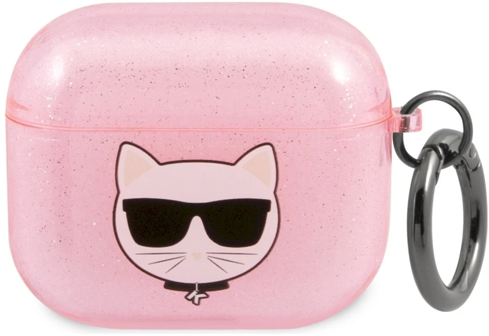 Karl Lagerfeld KLA3UCHGP AIRPODS 3 COVER Rožinis/Rožinis GLITTER CHOUPETTE