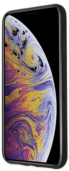Dėklas Karl Lagerfeld KLHCI65DLHBK iPhone XsMax juoda/juodas Iconic Glitter Karl`s Head
