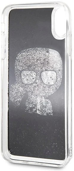 Dėklas Karl Lagerfeld KLHCI65ICGBK iPhone XsMax juoda/juodas Iconic Glitter