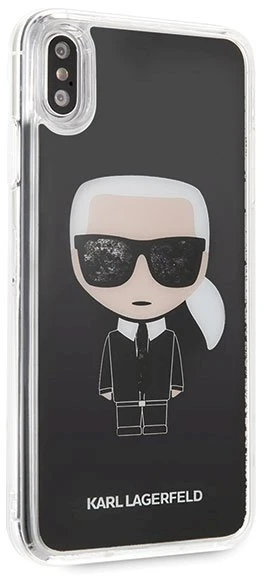 Dėklas Karl Lagerfeld KLHCI65ICGBK iPhone XsMax juoda/juodas Iconic Glitter