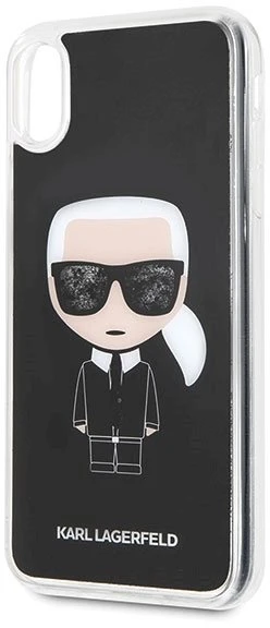 Dėklas Karl Lagerfeld KLHCI65ICGBK iPhone XsMax juoda/juodas Iconic Glitter