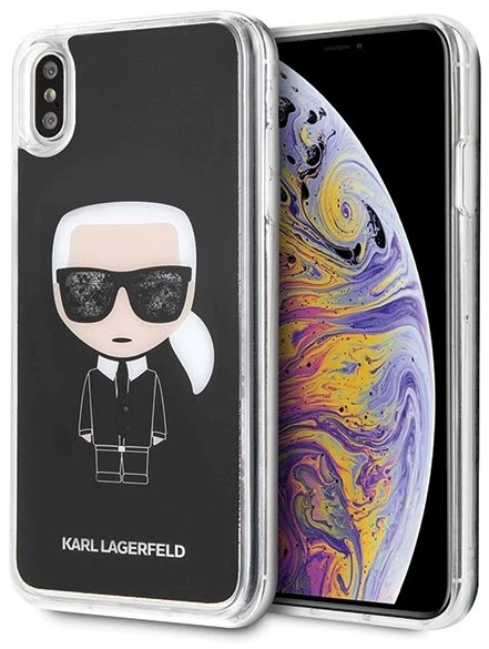 Dėklas Karl Lagerfeld KLHCI65ICGBK iPhone XsMax juoda/juodas Iconic Glitter