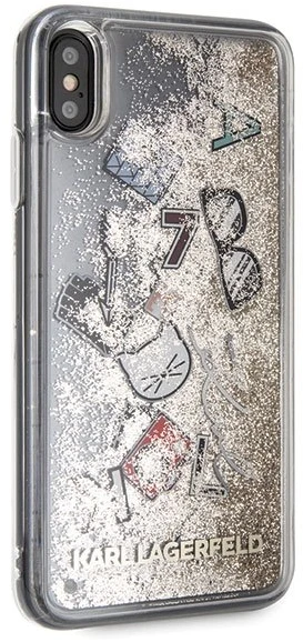 Dėklas Karl Lagerfeld KLHCI65KSICGO iPhone XsMax auksinė/auksinis hard case Iconic Liquid Glitter