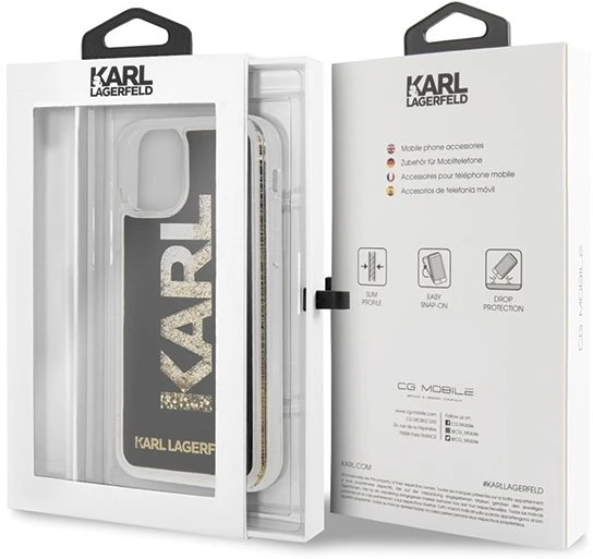 Karl Lagerfeld telefono dėklas Glitter Karl Logo iPhone 11 Pro