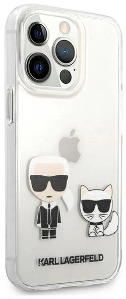 Skaidrus Karl Lagerfeld dėklas „Karl & Choupette“, skirtas iPhone 13 Pro / 13 - permatomas