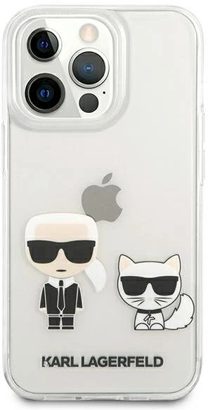 Skaidrus Karl Lagerfeld dėklas „Karl & Choupette“, skirtas iPhone 13 Pro / 13 - permatomas