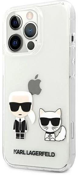 Skaidrus Karl Lagerfeld dėklas „Karl & Choupette“, skirtas iPhone 13 Pro / 13 - permatomas