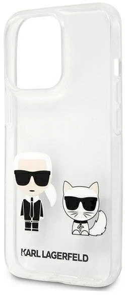 Skaidrus Karl Lagerfeld dėklas „Karl & Choupette“, skirtas iPhone 13 Pro / 13 - permatomas