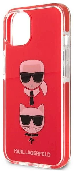 Telefono dėklas Karl Lagerfeld Karl&Choupette Head iPhone 13/14/15, raudonas