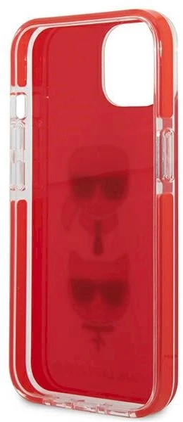 Telefono dėklas Karl Lagerfeld Karl&Choupette Head iPhone 13/14/15, raudonas