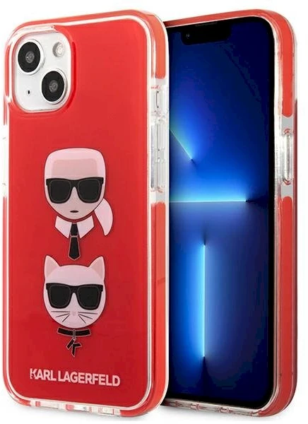 Telefono dėklas Karl Lagerfeld Karl&Choupette Head iPhone 13/14/15, raudonas