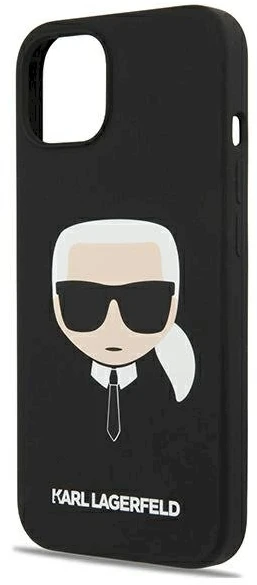 Dėklas Karl Lagerfeld KLHCP13SSLKHBK iPhone 13 mini 5,4" juoda/juodas hardcase Silicone Karl's Head