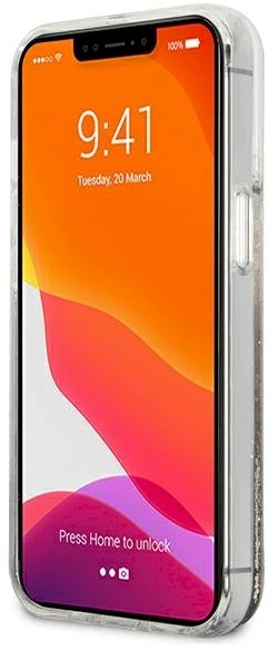 Karl Lagerfeld dėklas, skirtas iPhone 13 Pro Max 6,7 KLHCP13XGCFD auksinis Liquid Glitter Choupette Fun
