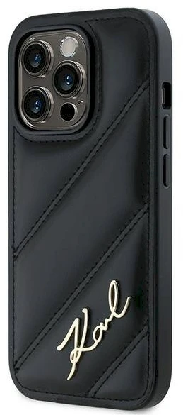 Apple iPhone 13 Karl Lagerfeld Diagonal Quilted Script (KLHCP13XPQDSMGK) dėklas telefonui juodos spalvos