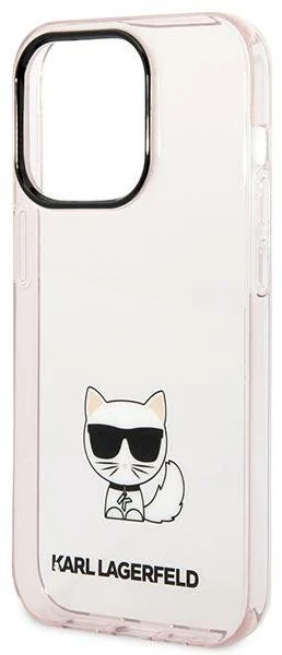Dėklas Karl Lagerfeld Choupette Logo Case skirtas iPhone 14 Pro, rožinis