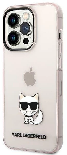 Dėklas Karl Lagerfeld Choupette Logo Case skirtas iPhone 14 Pro, rožinis