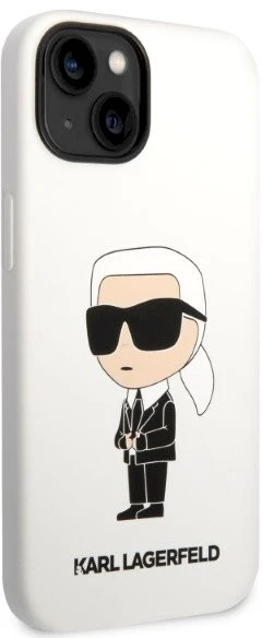 Dėklas Karl Lagerfeld KLHCP14MSNIKBCH IPHONE 14 PLUS / 15 PLUS 6.7 "HARDCASE Baltas / Baltas SILICONE IKONIK