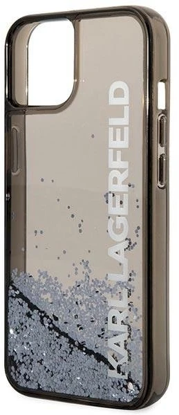 Apple iPhone 14 Karl Lagerfeld dėklas Liquid Glitter Elong juodos spalvos