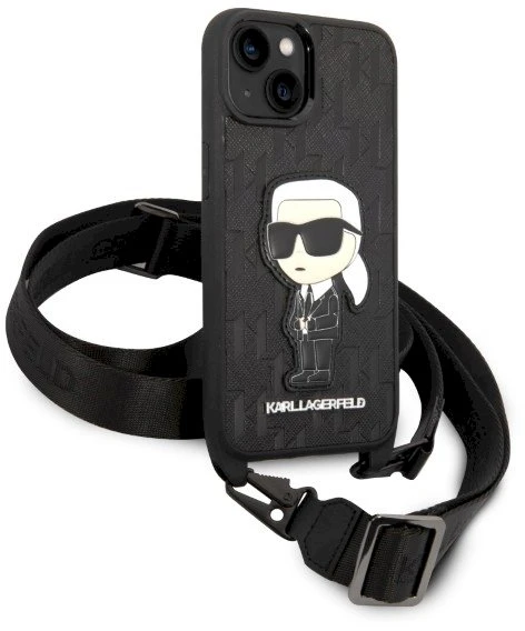 Karl Lagerfeld NFT Monogram Ikonik Patch - dėklas skirtas Apple iPhone 14 Juodas